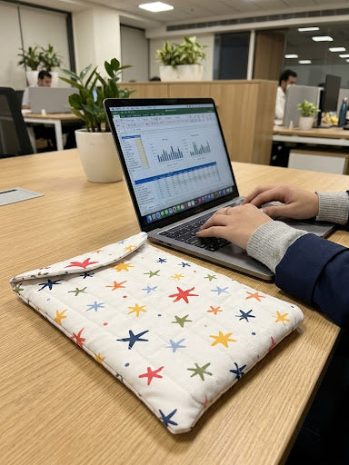 Coloury stars puffy laptop sleeve ✴️