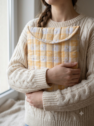 Yellow Ribbon puffy laptop sleeve 🎗️