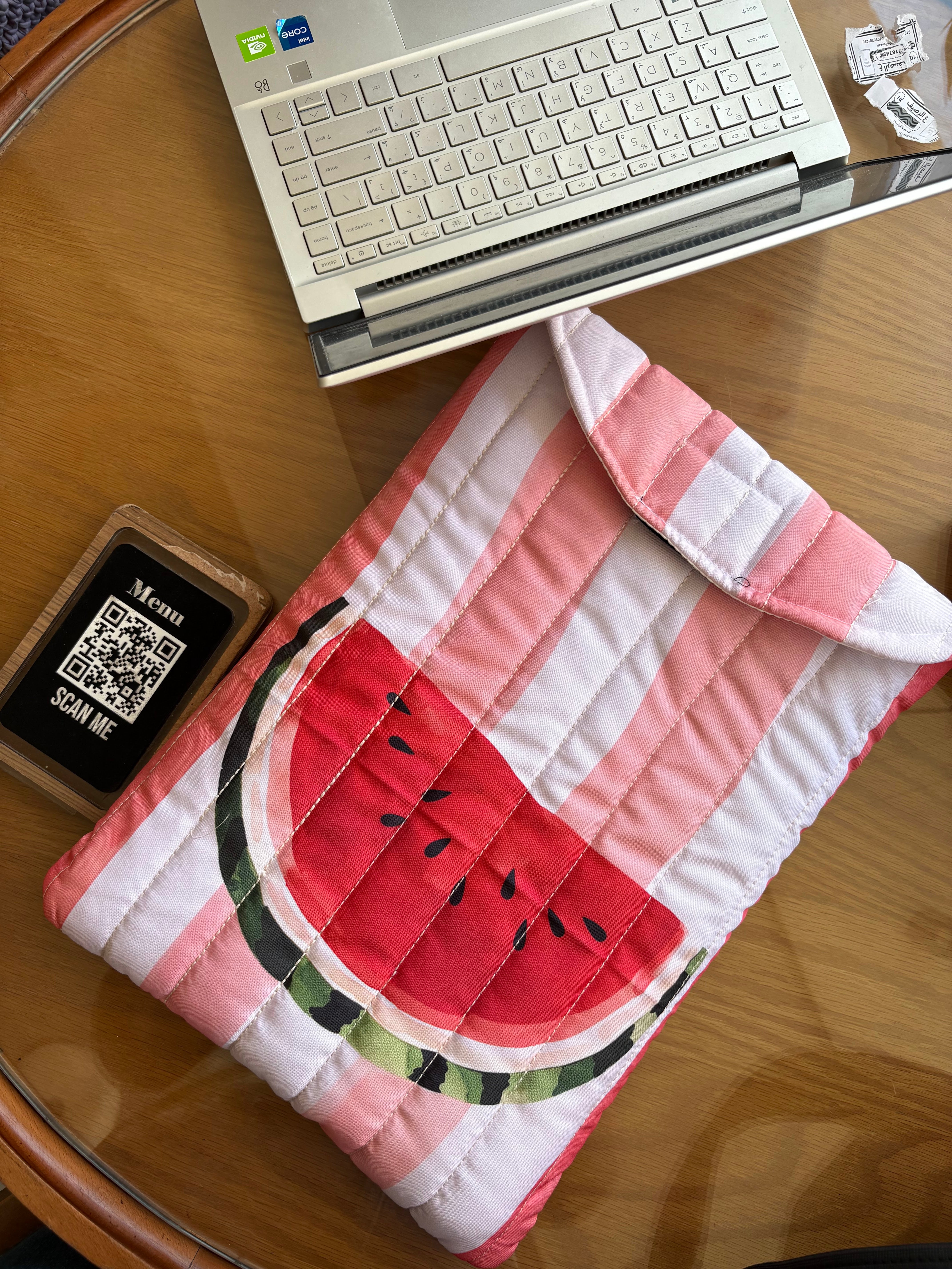 Watermelon puffy laptop sleeve 🍉