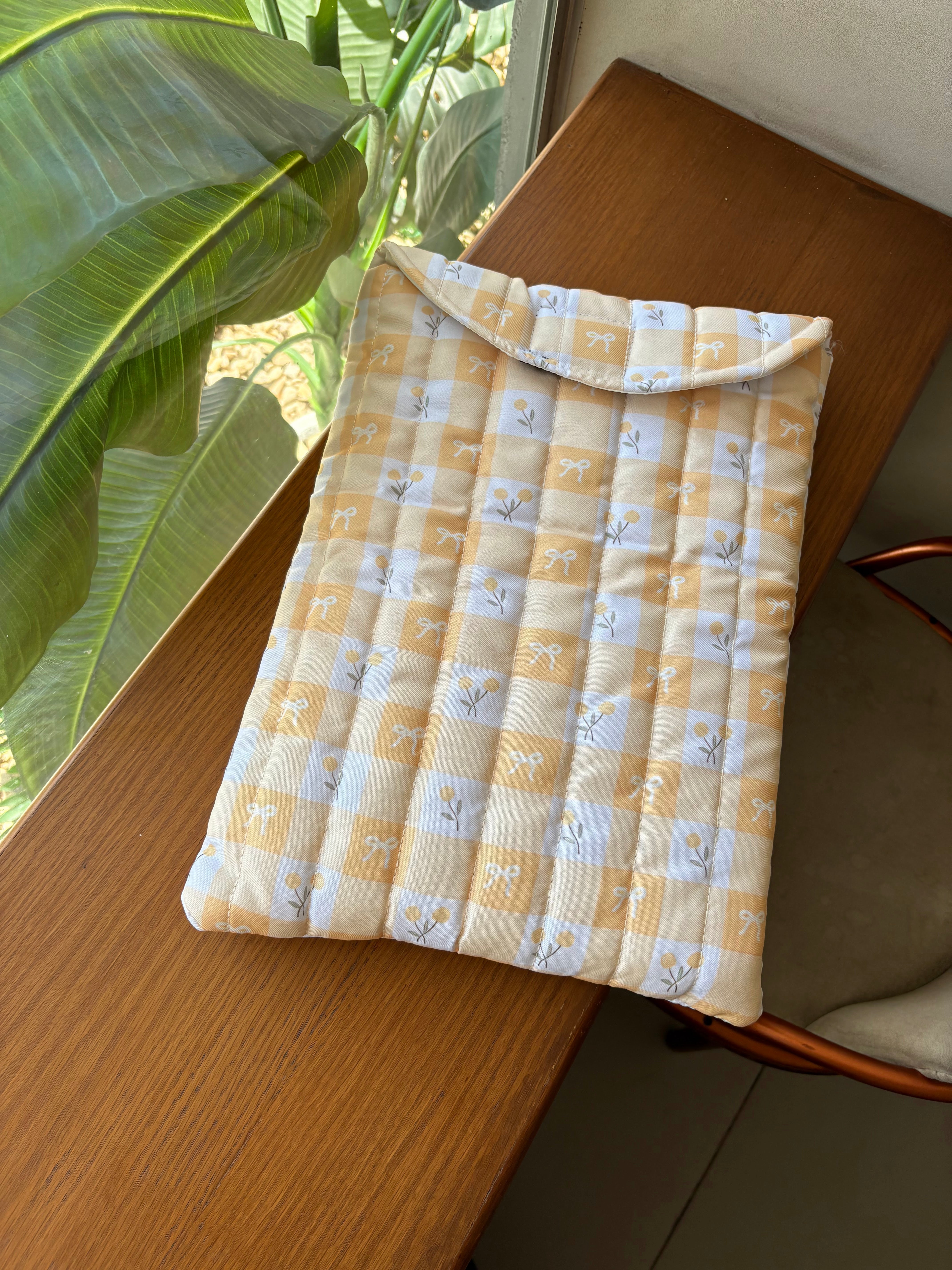 Yellow Ribbon puffy laptop sleeve 🎗️